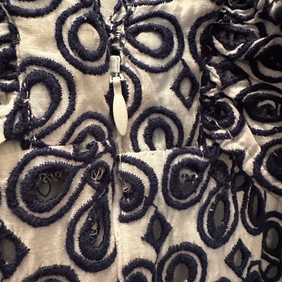 NWT VINEYARD VINES KENTUCKY DERBY EYELET MAXI DRESS SIZE 8 DEEP BAY NAVY WHITE - Picture 11 of 15